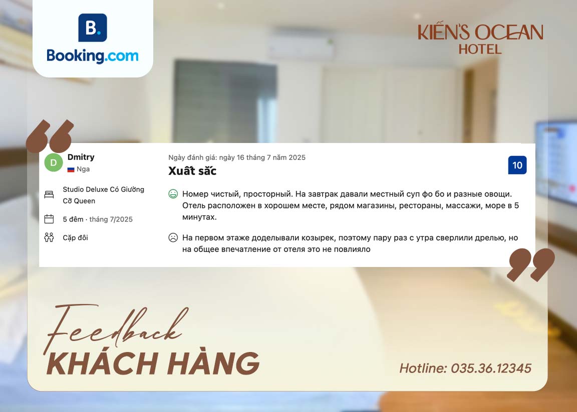 Đánh giá khách hàng tại Kiến's Ocean Hotel