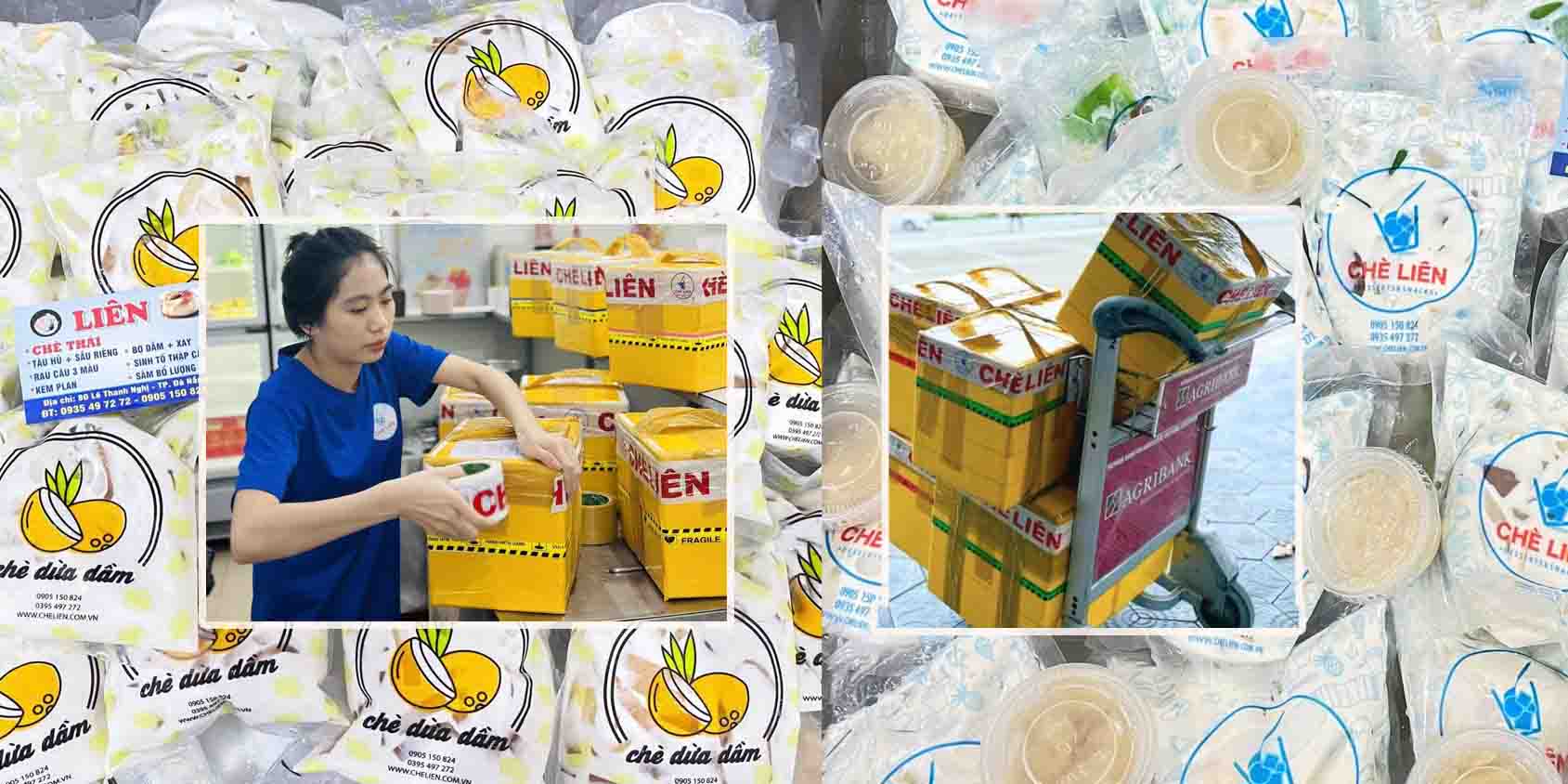Chè Liên đóng gói