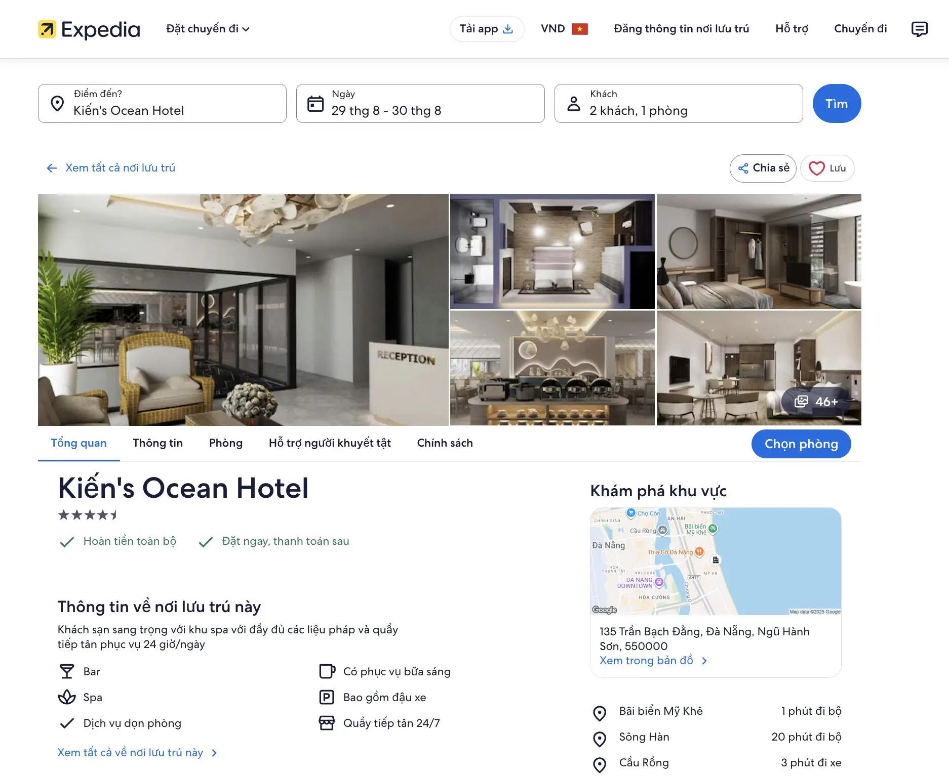 Kiến's Ocean Hotel trên kênh Expedia