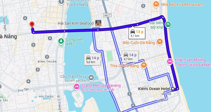 Từ Kiến's Ocean di chuyển đến Chùa Bát Nhã chỉ khoảng 15 - 20 phút