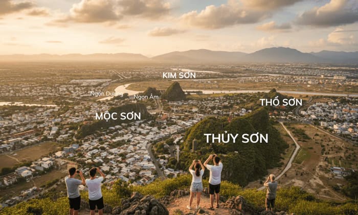 Núi ngũ hành sơn Đà Nẵng là quần thể gồm 6 ngọn núi đá vôi