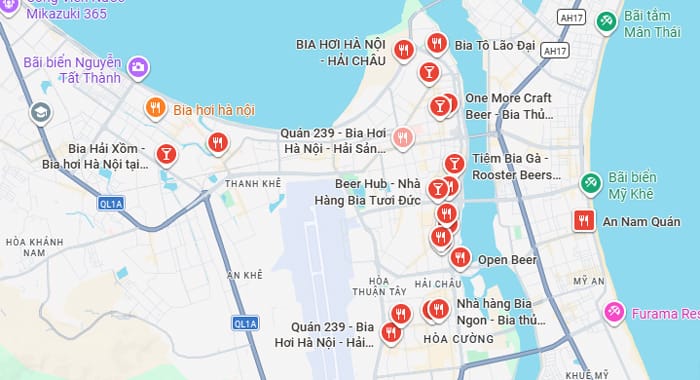 Quán bia hơi đà nẵng khu vực Hải Châu