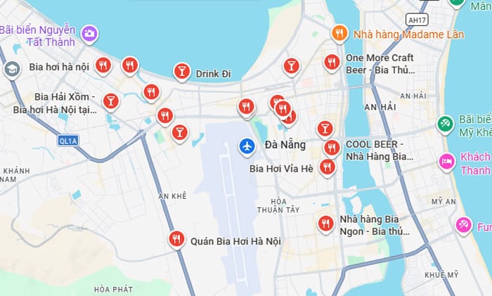 Quán bia hơi ở khu vực Thanh Khê Đà Nẵng