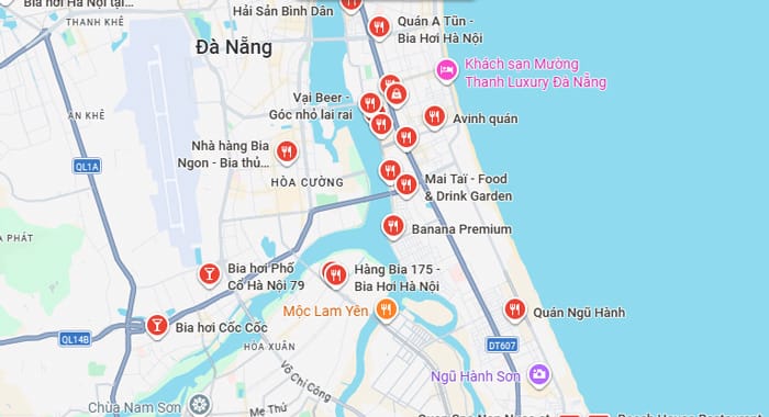 Quán bia hơi đà nẵng khu vực Ngũ Hành Sơn